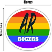 Rogers Ar Arkansas Benton County Rainbow Pride zastava Stripes Pride Zastava Euro naljepnica za naljepnicu