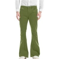 Muške hlače Čvrsto boje Casual Džepovi patentni zatvarač Vintage hlače pantalone na zvona