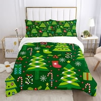 Santa Claus Božićne posteljine krevet Twin Full Queen King Veličina Xmas Reindeer Božićni komfor komplet