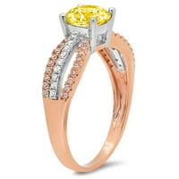 1.27ct okrugli rez žuti simulirani dijamant 14k bijeli ružin zlato ugraviranje izjava bridalna godišnjica