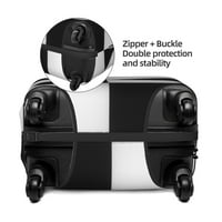 Putni zaštitnik prtljage, poklopac za prtljag koji se može prati - crno-bijeli pokrov malog kvadratnog