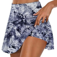 Ženske ljetne suknje za tenis na suncu Atletic Stretchy kratki joga Trouser suknje Shorts Tamno plavi