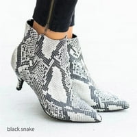 Asdoklhq kaubojske čizme za žene, ženske cipele Leopard zmije Print gležnjače likovne potpetice na sredini potpetica