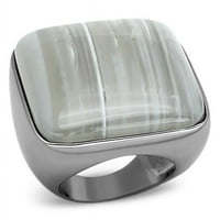 Alamode Loa905- Ženski mesingani prsten od rutenijum sa polu-dragocjenim u svijetlosivoj sivoj boji
