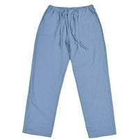 Muška posteljina spajanje kombinezona džepa sportske radne pantalone plave boje