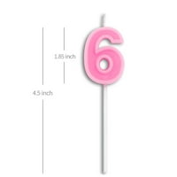 Dobmit rođendanske svijeće brojevi slatka ružičasta sretna rođendan svijeća, broj 6