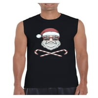 MMF - Muška grafička majica bez rukava - Santa božićna lubanja