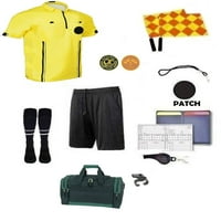 Sudija Soccer paket kratkih zastava zvižduka Duffel torba žuti dres