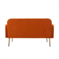 55.12 '' Velvet Sofa, dvostruko kolodvorski kauč Loveseat kauč sa zlatnim metalnim nogama, udobnim kaučem