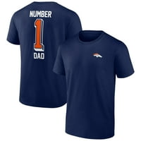 Muška fanatika brendirana mornarica Denver Broncos broj jedan tata majica