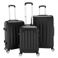 Privatna bungla 3-in-prtljage Proširivši kofer ABS set sa zaključavanjem spinner 20in24in28in, crna