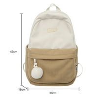 Ženski ruksak za studente kontrast Color Corduroy tinejdžerka Cute Bookbag Backpad laptopa, Khaki