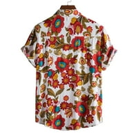 Muška majica dolje majice cvjetni vrhovi V-izrez kratki rukav majice Ugodna ljetna bluza Hot Ležerne
