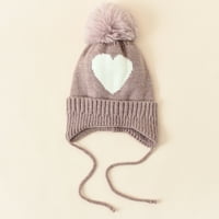 koaiezne unise dječje zimske ljubavi uzorak modna kapa pletenje pulover šešir štiti uši topao šešir