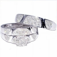 1 2CTW dijamant Njegov i njeni trio vjenčani prstenovi set 10k bijelo zlato mens