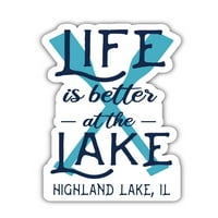 Highlandsko jezero Illinois Suvenir Frižider Magnet dizajn veslo 4-pakovanje
