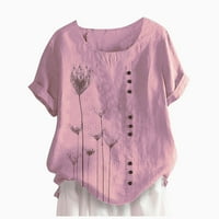 Košulje za žene Ležerne prilike, majica kratkih rukava Plus veličina TOP bluza ružičasta m
