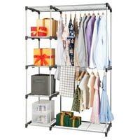 Zimtown metalni stalak za odjeću sa policama, teškim stalkom za odjeću za viseće odjeće, slojevi za