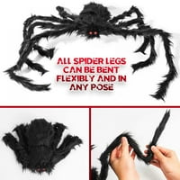 Ukrasi za Halloween pauzi, realistični dlakavi pauci, zastrašujući paukove rekvizite za Noć vještica