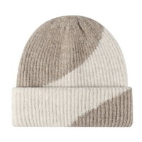 Zimska beanie šešir za žene Muškarci Slobodno Tapacirano vanjska toplo tapacirana boja Kontrast vune