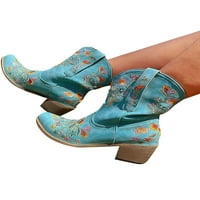 Bellella Ženske čizme vezene cvjetne kratke bootie okrugli nožni kućni cipele Ležerne prilike za zimske