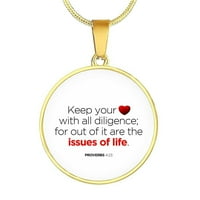 Čuvajte svoje srčane poslovice 4: krug ogrlice od nehrđajućeg čelika ili 18K zlato 18-22