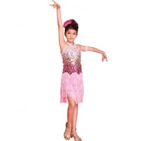 Xmarks Girl Sequin Tassel Haljina Latino plesne suknje Kostim Pjenušava za djecu Balet Tango Rumba Dancewer