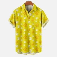 Njoeus muške tropske kostirske majice Muška majica kratki rukav Ručni gumbi Ispis sa džepnim poklopcem