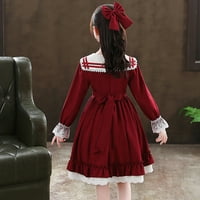 Djeca Djeca Djevojke Dugi rufflled rukava Bowknot Lolita suknja Princess haljina odjeća Odjeća za djevojke