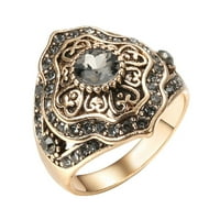 Keusn Boho etničko mladenkin vjenčani prsten starinski zlatni boju Veliki kameni prstenovi za žene