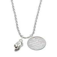 Delight nakit Silvertone Srednja lubanja Obučena je u ogrlicu od šarma i dostojanstvenosti, 20 + 3