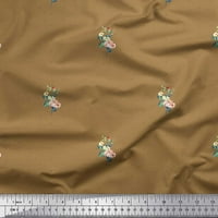 Siamoi saten svilena tkanina točka, lišće i božurne cvjetne tkanine otisci na dvorištu široko