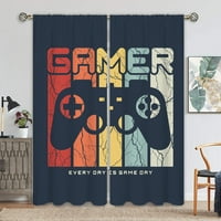GAMER Prozor Video igre Prozor Zavjese za prozor 3D Crvena i plava GamePad prozorske zavjese za spavaću
