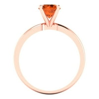 1. CT sjajan okrugli rez simulirani ružičasti turmalin 14K ružičasto zlato pasijans prsten sz 4.5
