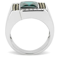 TK - Dvotonski prsten od nehrđajućeg čelika od nehrđajućeg čelika sa sintetičkim sintetičkim staklom