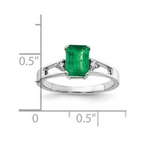 14k bijelo zlato 7x smaragdno rez smaragd Pravi dijamantni prsten