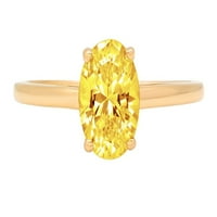 1.0ct ovalni rez žuti simulirani dijamant 14k žuto zlato graviranje izjava godišnjica Angažovanost vjenčanja