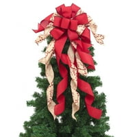 Božićno stablo se lukove, 12x velika vrpca visi xmas dekoracija crvena pamučna posteljina bowknot, ukrasni