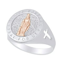 Santa Barbara moli se za američku muškarcu dva tona obećanja prstena 10k čvrsto bijela zlatna prstena-10.5