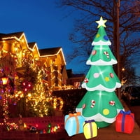 Osvijetljeni božićni stablo na napuhavanje vanjski ukrasi s poklon kutijama-7,7ft