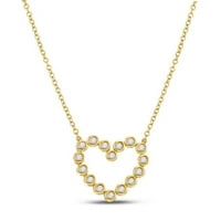 14k žuto zlato okruglo Diamond Outline ogrlica za srce CTTW