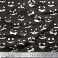 Soimoi Georgette viskoza Tkanini Monster Face Halloween tiskano tkaninsko dvorište široko