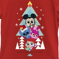 Djevojkov Disney Dokretni Božić nas stavi pod grafičkim drvećem Tee Crveno Malo