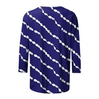 Jsaierl rukav vrhovi za žene Ljeto Dressy casual crew vrat majice Grafički odmor Klasični bluze Tri četvrtine rukava