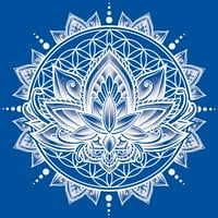 Lotus Mandala - Bijeli juniors Royal Blue Graphic Tee - Dizajn od strane ljudi L