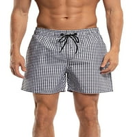 Sanviglor muške dno elastične stručne ljetne hlače Provjerite printu plaža Kratke hlače Classic Fit