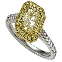 FINEJELEWELERS Fancyeles Fanchine Yellow Prirodni dijamantski prsten u KT bijeloj zlatnoj veličini Ženka