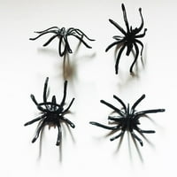 Plastični paukov prsten crni Halloween nakit za nakit od insekata dugačke noge pauk
