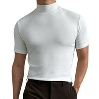 -Hirts mužjak ljetna čvrsta majica bluza s visokim ovratnikom Turtleneck kratkim rukavima