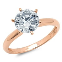 1. CT sjajan okrugli rez prozirni simulirani dijamant 18K ružičasto zlato pasijans prsten sz 5.5